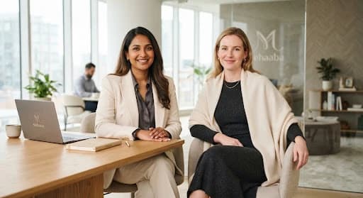 Mehaaba founders seated in a studio